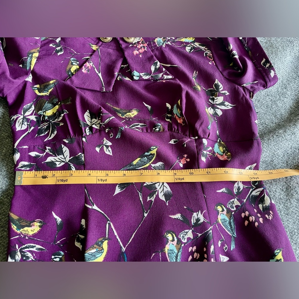 Hell Bunny Aubergine Birdy Dress Size Small - Picture 13 of 17